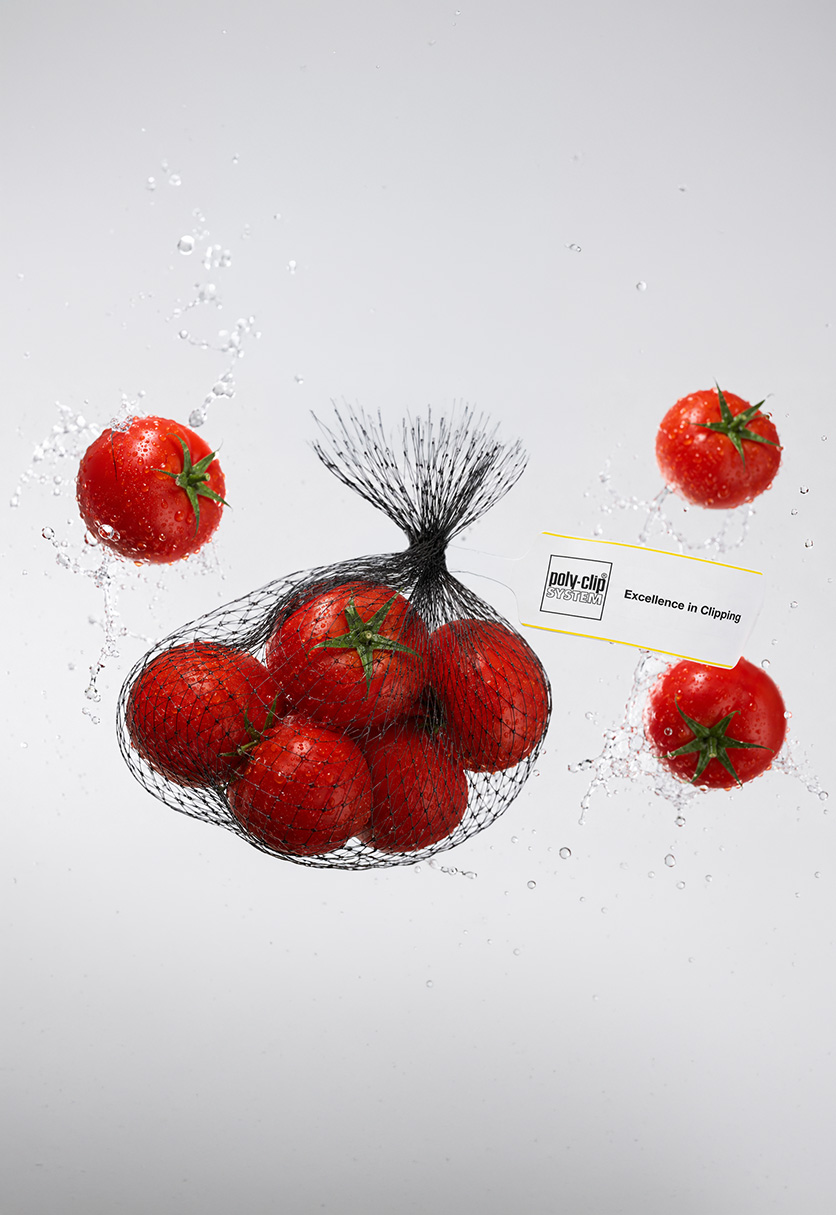 frische Tomaten im Netz